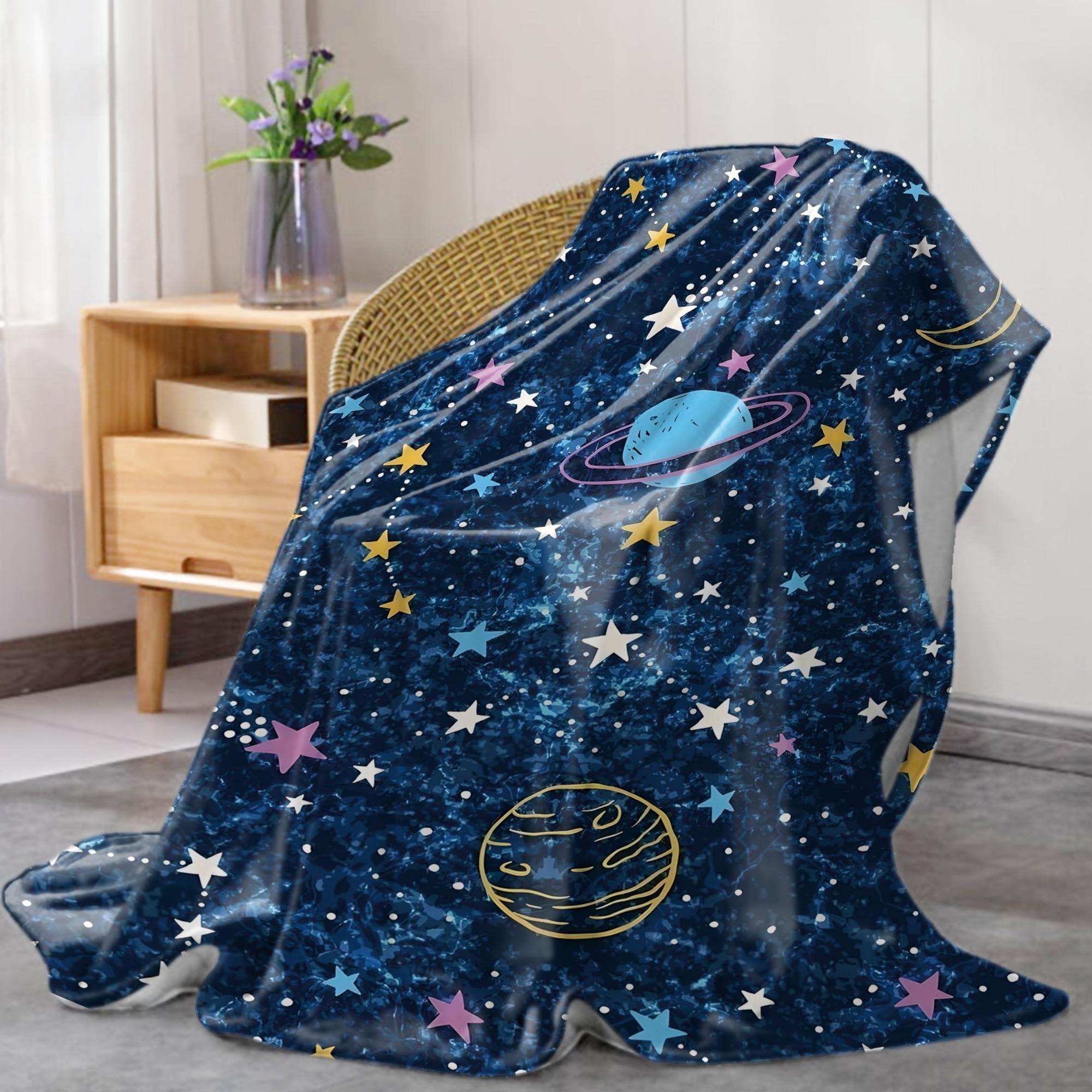 Starry Sky Pattern Blanket, 1 Count Soft Comfortable Throw Blanket, Cool Bedroom Bedding Blankets for Home Office Camping Travel Dormitory