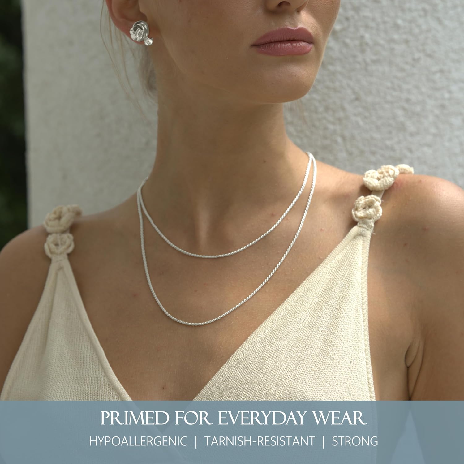 Solid 925 Sterling  Cut 1.6mm Rope Chain Necklace for Women - Italian Made Durable   16 18 20 22 24 30 Inch