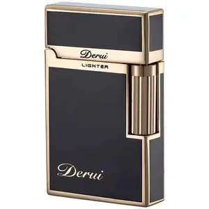 Classic Butane Lighter Vintage Side Slide Ignition Lighter, Refillable for Men, Dad, Husband, Collectible(Fuel Not Included),Gold