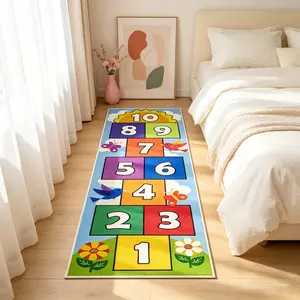 Jump Rope Rug, Bedroom Bedside Long Strip Mat, Cartoon Number Game Pad, Non-Slip Soft Comfortable Rug, Home Decor, Birthday Gift