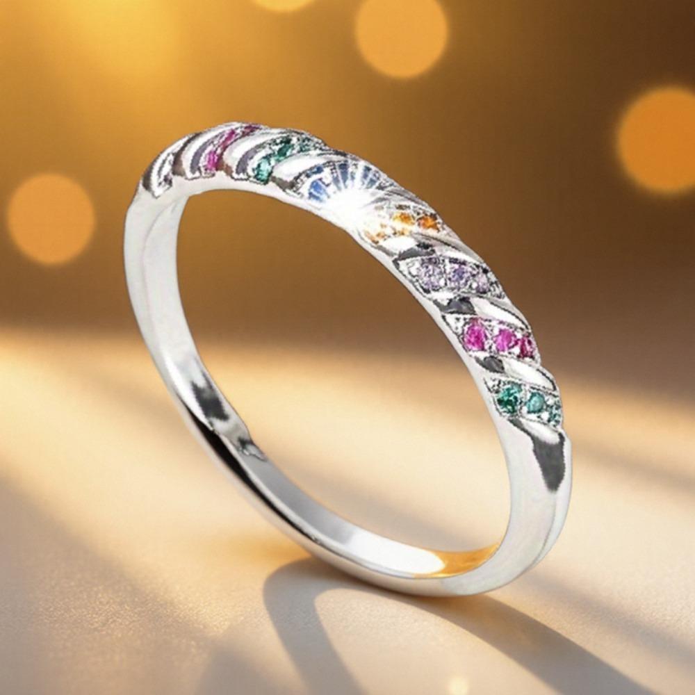 Minimalist Colorful Dopamine Cute Ring, Engagement Wedding Anniversary Birthstone Jewelry for Girls and Women, High-Quality Daily Casual Wear, Valentine’s Day Christmas Gift