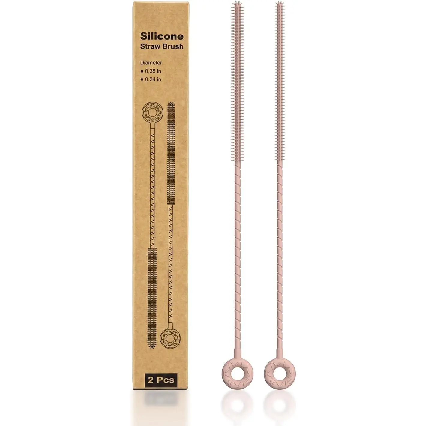 Straw Cleaner Brush, 2 count  Straw Brush(6mm+9mm) for Cleaning Narrow & Wide Straws, Tumblers,