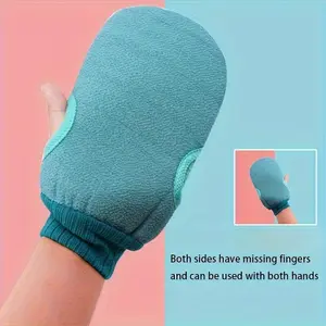 1pc Double-Sided Exfoliating Bath Glove, Strong Cleaning and Massaging Body Scrub, Skin-Friendly Soft Bath Brush, Back and Hand Care Tool, Essential Home SPA Bathroom Supplies, Suitable as a Mother's Day or Christmas Gift, Reusable Bath Exfoliator