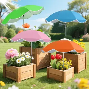 4Pack Plant Umbrellas for Outdoor, 24inch Plant Shades for Outdoor with Durable 39.5'' High M-Shaped Plug for Stronger Wind Resistanc Flower, Potted, Garden Beds
