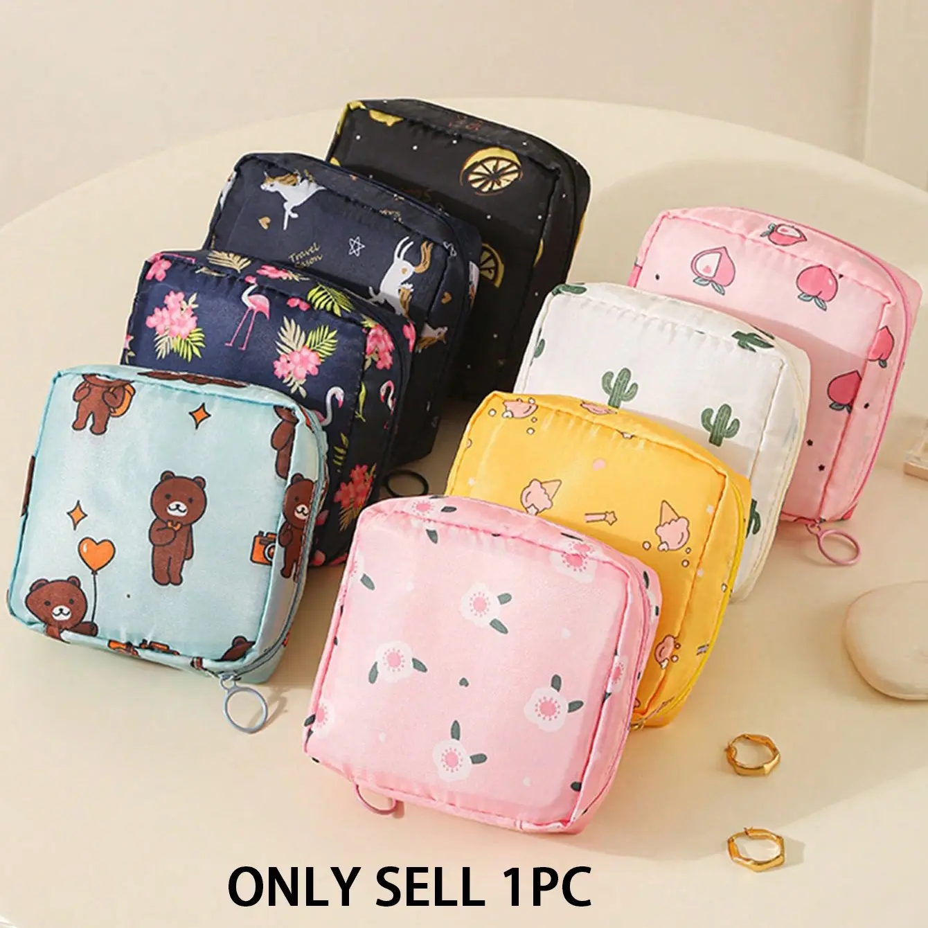 Fabric Sanitary Pad Storage Bag, Portable Menstrual Cup Holder and Tampon Rack, Lightweight Period Kit for Women and Girls
