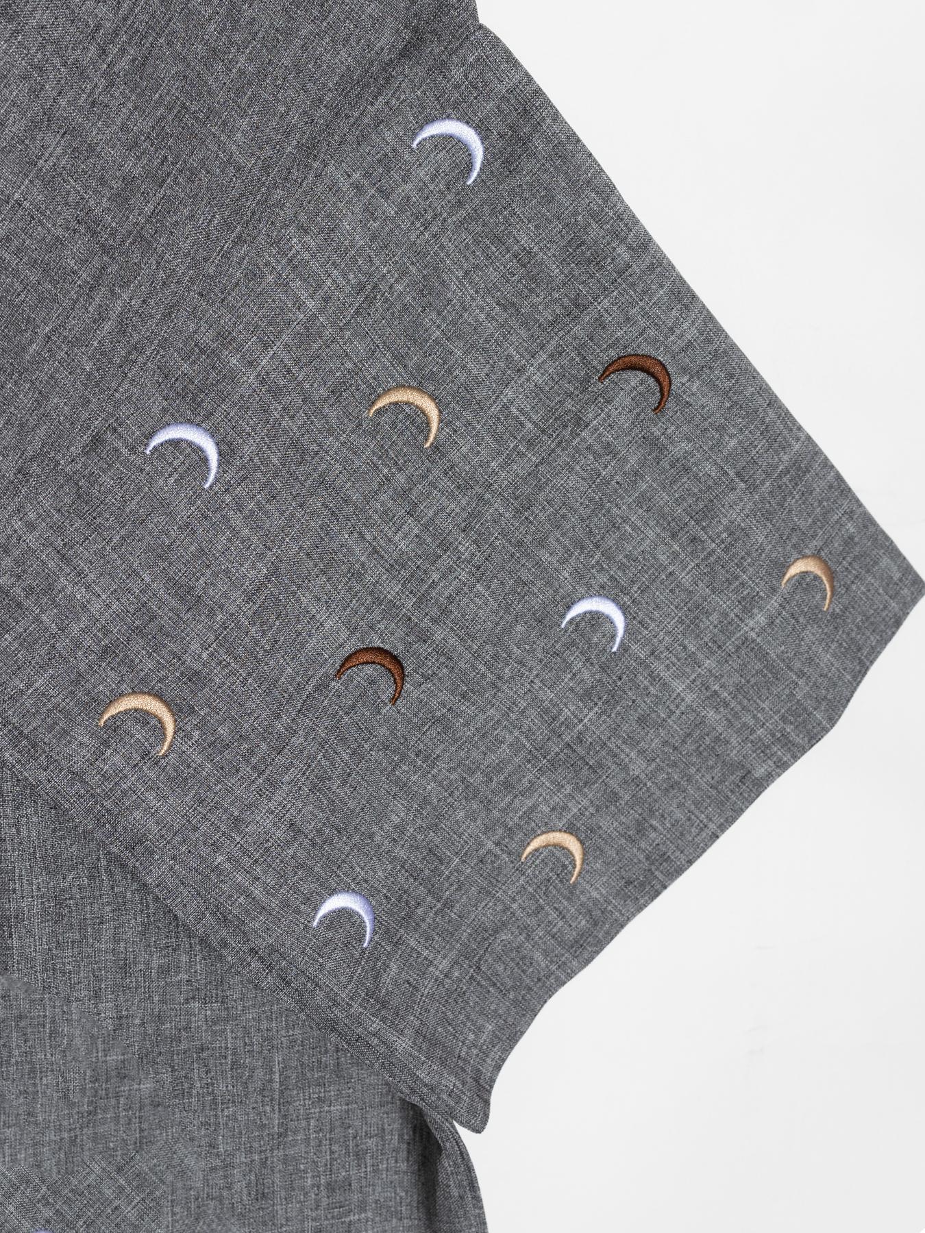 Arabic Clothing- Women's Moon Embroidery Abaya without Hijabs, Summer Outfits 2024, Modest Casual Long Sleeve Open Front Muslim Abaya, Islamic Clothing