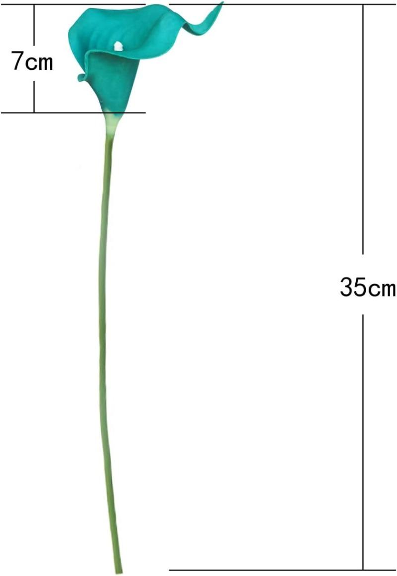 2026 New-X- AP01 Artificial Calla Lily Teal Flowers for Wedding Bouquet Klein Blue Flower 12Pcs Home Decoration Faux Calla Lilies Flower, Teal Blue