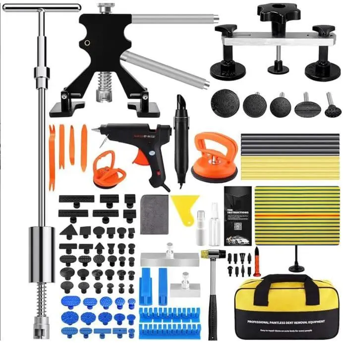 Garvee Paintless Dent Removal Kit for Car, Complete Dent Puller Set with Slide Hammer, Dent Lifter, Bridge Puller, t-Bar, Rubber Hammer & Suction Cup, Auto Body Hail Repair Tools