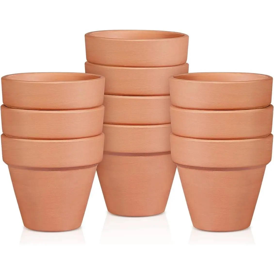 Clay Pots - 10 Pack (5.5 inch) Large Terra Cotta Plant Pot with Drainage Hole,Garden Pots, Clay Planters Pot, Terracotta Pot for Indoor Outdoor Plant