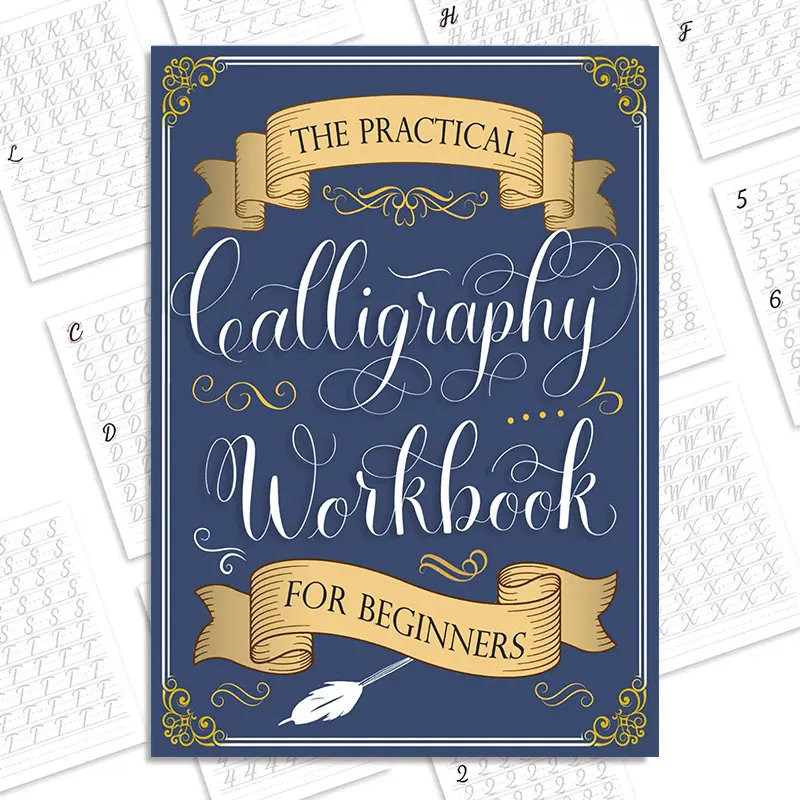 European Vintage Style English Calligraphy Practice Workbook - Study Tool - Beginner-Friendly Cursive Letter Tracing Copybook with Guided Line Step-by-Step Instructions for Pen Control Training, Creating Elegant Vintage Handwriting - Dedicated Calligraphy