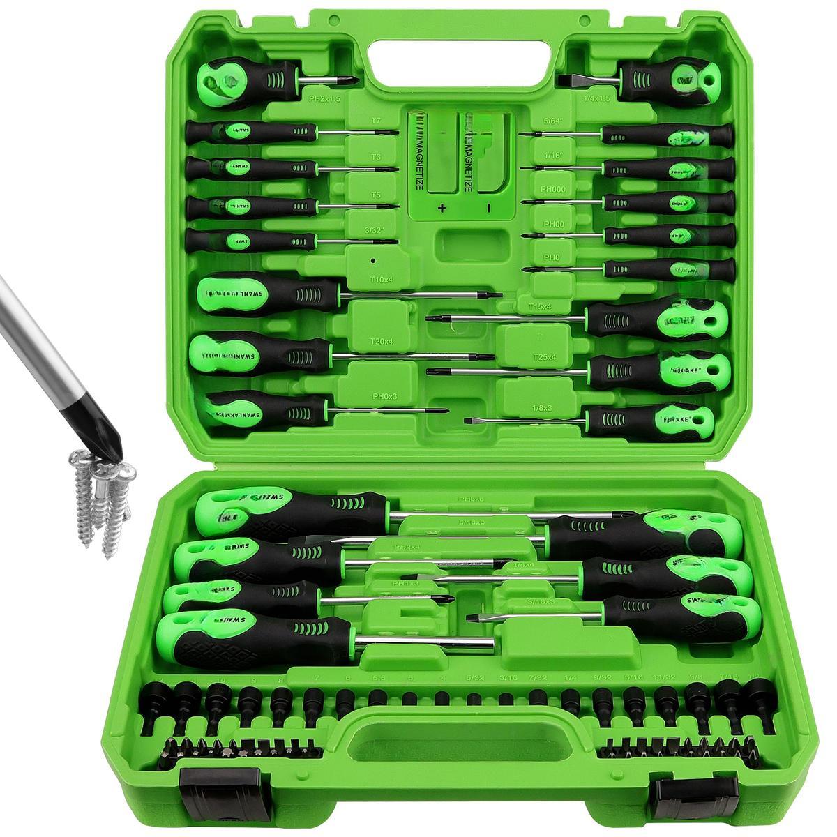 86PCS Magnetic Screwdriver Set,Includes Slotted/Phillips/Torx Mini Precision Screwdriver, Replaceable Screwdriver Bits and Nut Drivers With Sturdy, tool box, TikTokShopBlackFriday