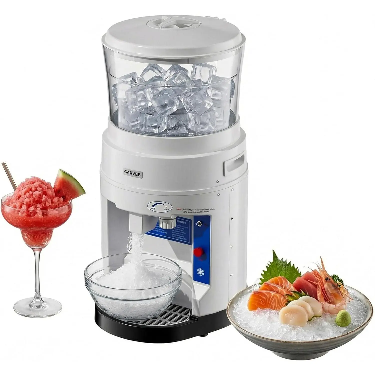 Heavy Duty Electric Ice Shaver Machine – 650W, Adjustable Fineness, 17.6lb Shaver, Stainless Steel Blades, 1102 lbs/hr – Ideal for Snow Cones, Slushies, Kitchen or Restaurant