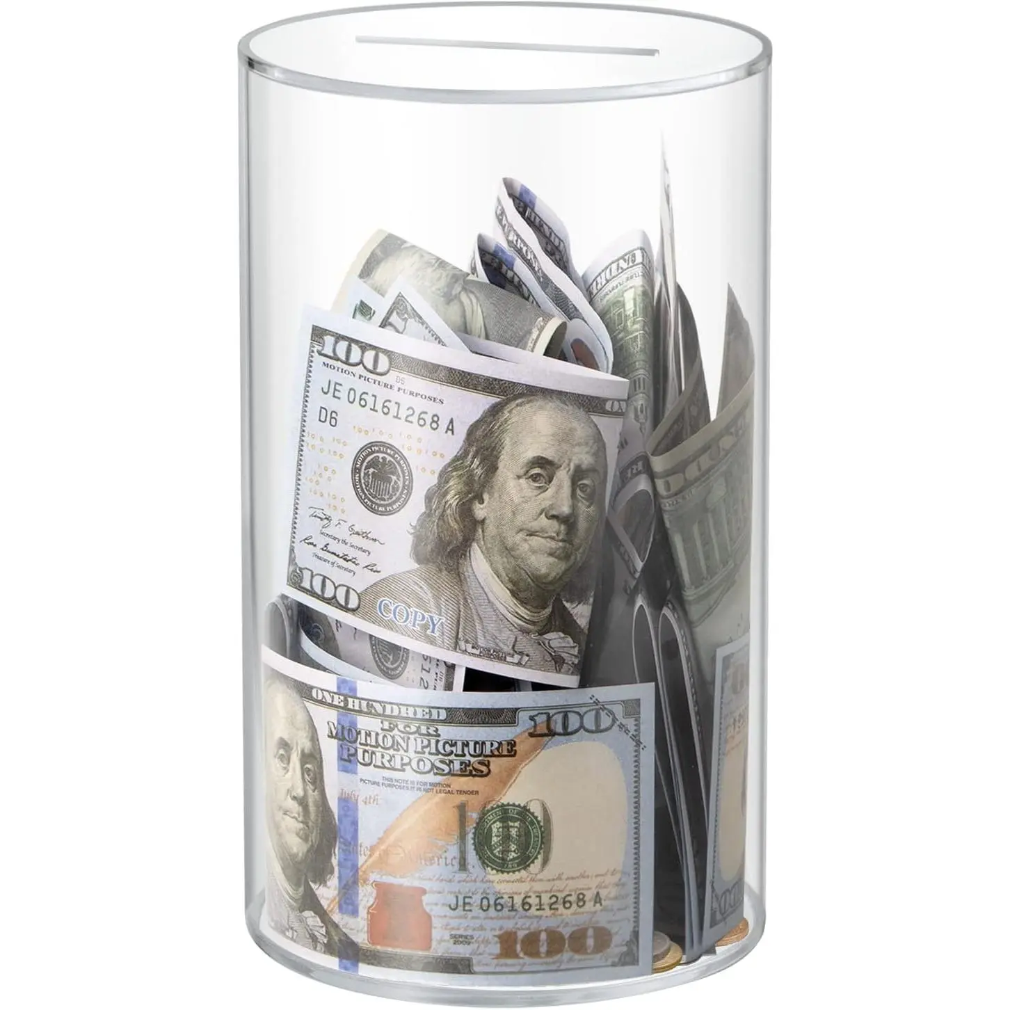 Clear Piggy Bank, Must Break to Open, Acrylic Money Bank, 8" x 5"| Unopenable Coin Bank for Adults & Kids, Clear Acrylic Money Saving Bank, Perfect for Birthdays, Holidays, and Gift Giving