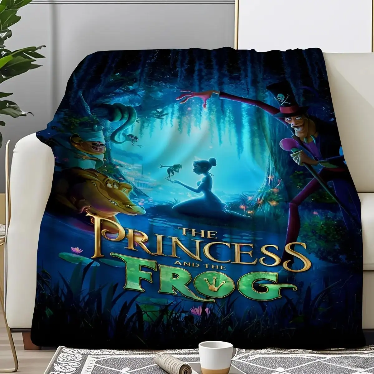 A Warm and Durable Blanket with A Princess Tiana Cartoon Movie Print, Perfect for The Home and A Perfect St. Patrick's Day Gift