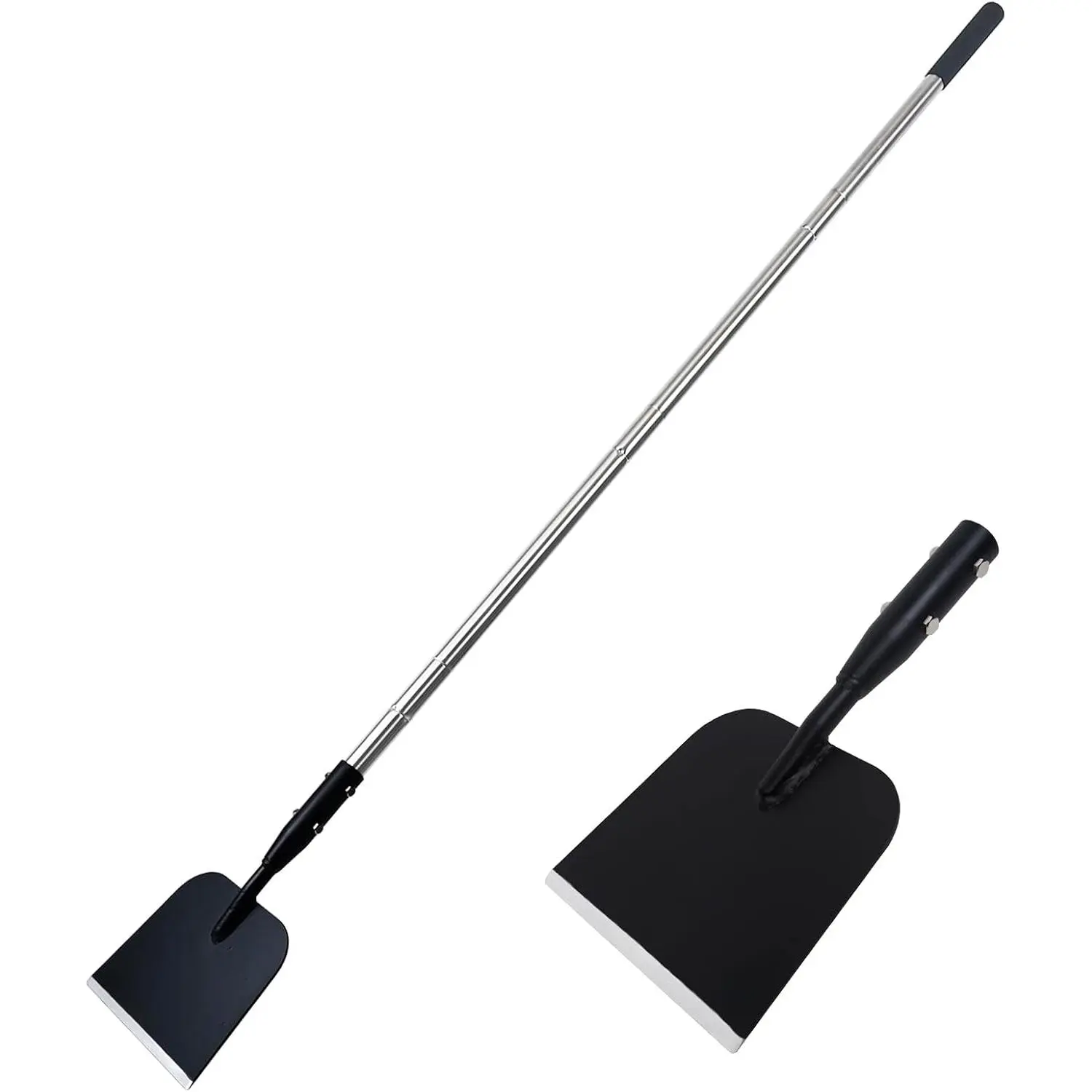 Flat Shovel with Adjustable Handle, 59 in Floor Scraper, Ice Scraper, Garden Cleaning Scraper, Ice , Snow Shovel, Multifunctional Weed Remover Tool for Walkway Driveway