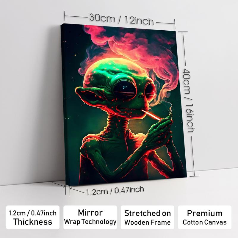 Astronaut Pattern Canvas Painting with Frame, Modern Wall Art Poster, Wall Decor for Home Living Room Bedroom Office