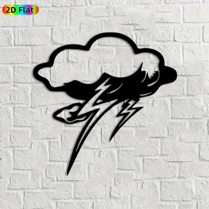 1pc Storm Cloud Lightning Metal Wall Art, Dynamic Storm Cloud Lightning Statue Mural, Ideal Gift for Halloween, New Year, Weather & Nature Decor Enthusiasts,  Perfect for Outdoor Garden Wall & Backyard Fence Weather Art Enthusiasts