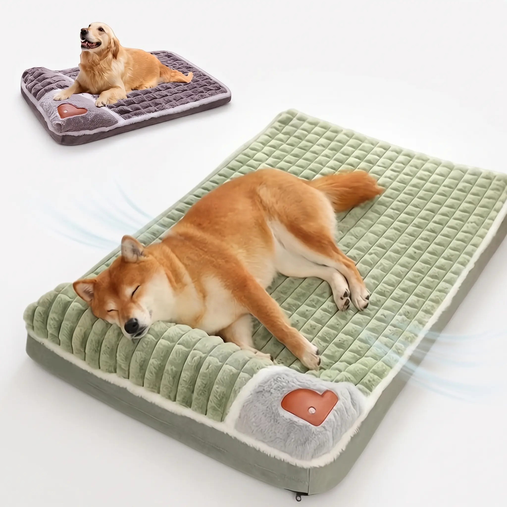 1 pcs Orthopedic Foam Dog Bed for Medium and Large Cats and Dogs, XL Striped Plaid L Dog Bed with Cushion, Washable Dog Bed Sofa Pet Bed with Non-Slip Bottom Dog Cushion Comfortable Dog Bed Soft Plush with Neck Pillow, available all season