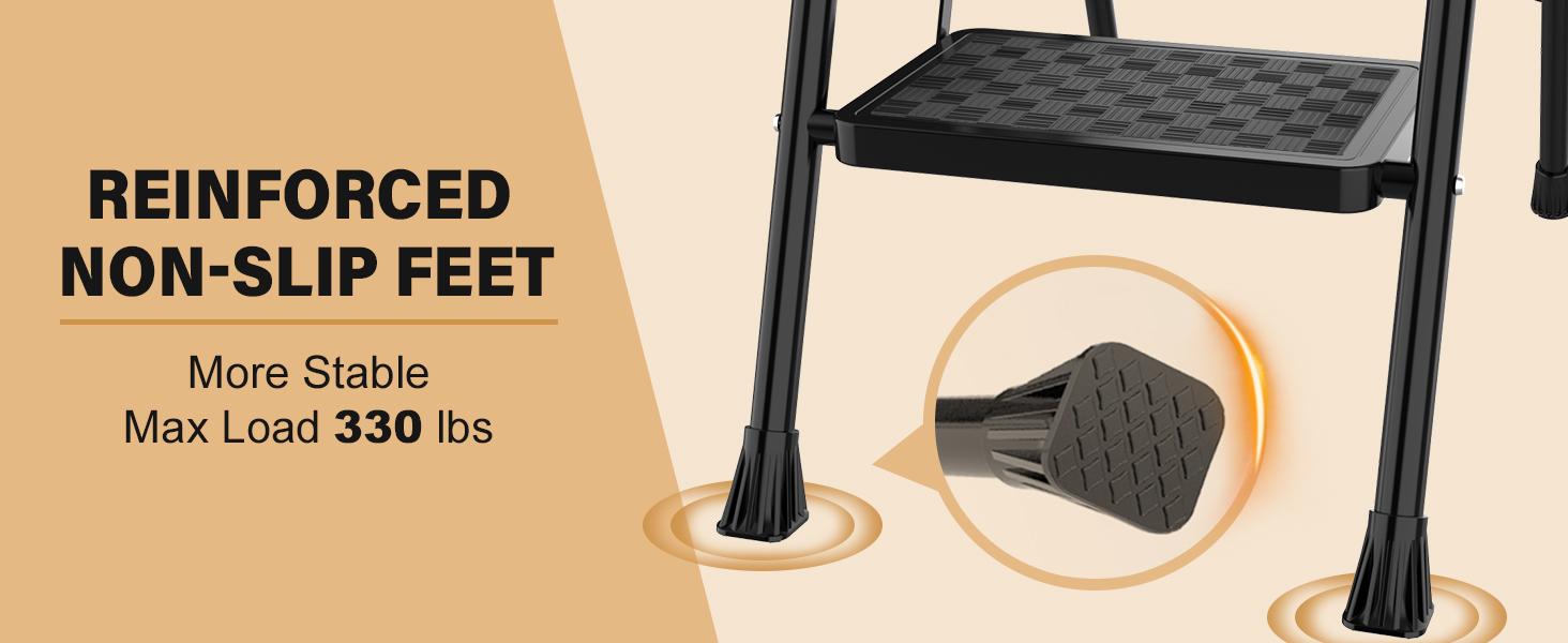 HBTower 2 Step Ladder, Step Stool for Adults,2 Step Ladder Folding Step Stool with Wide Pedal Ergonomic Design