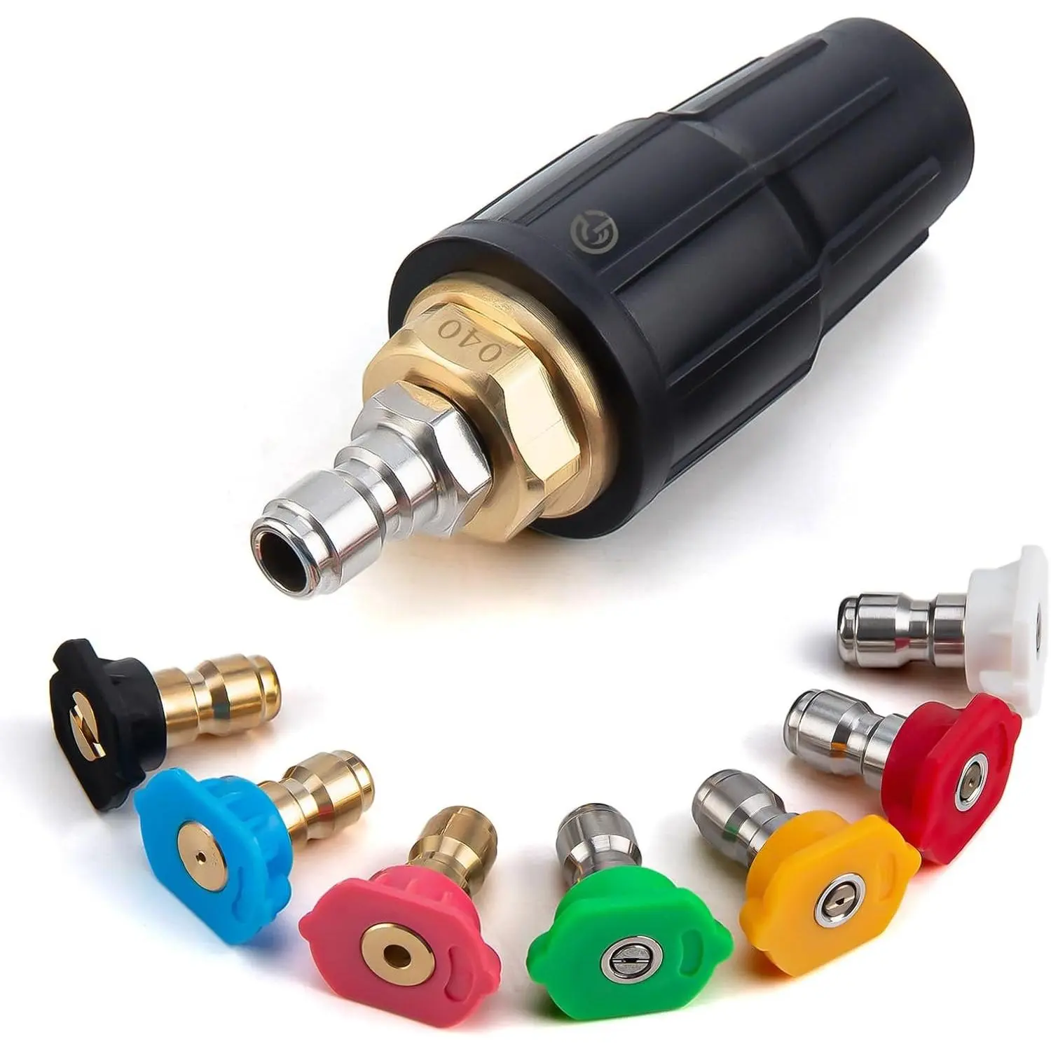 Turbo Nozzle  Washer Tips, 4000 PSI, 360° Rotating | Turbo  Tips with 1/4" Quick Connector,  Washer  for Cleaning Concrete, Brick Surface (4.0 GPM)
