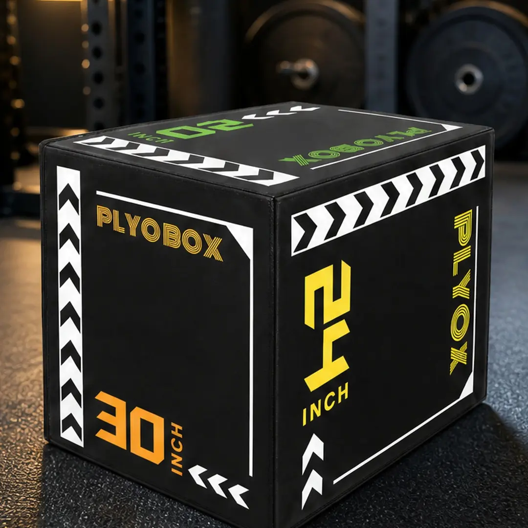 ARCH 3-in-1 Foam Plyometric Jump Box, 20/24/30 Inch Adjustable Height, High-Density EPE Core with Non-Slip PVC Cover, Soft Plyo Box for HIIT, CrossFit, Home Gym, Rehab, and Functional Fitness Training, Black, Black Color Options, PVC Material