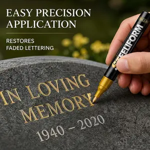 Steelform Tombstone Repair Paint Pen Set, Waterproof Weatherproof Stone Carving Renewal Pen, Cemetery Marker Restoration Kit