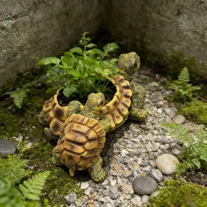 Outdoor Garden Turtle Planter, Resin Sculpture Flower Pot, Weather-Resistant Decorative Planter, Suitable for Courtyard, Lawn, Terrace, Balcony