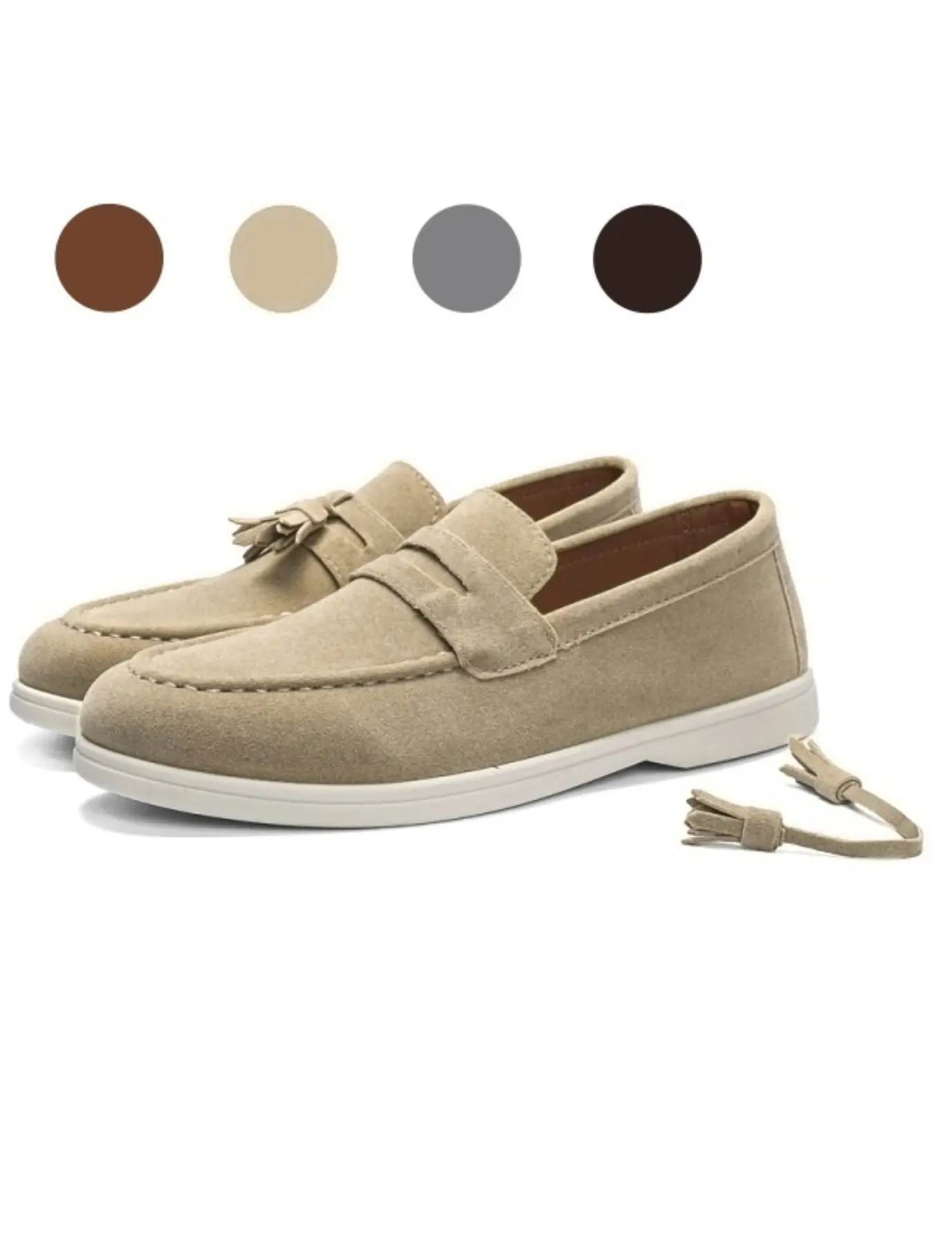 Men's Matte Smooth Reverse Fur Penny Loafers, Dual Layer Vintage Decoration, Coffee Shop Wedding Outdoor Retro High-End Atmosphere Casual Leather Walking Shoes, Pu Leather Footwear