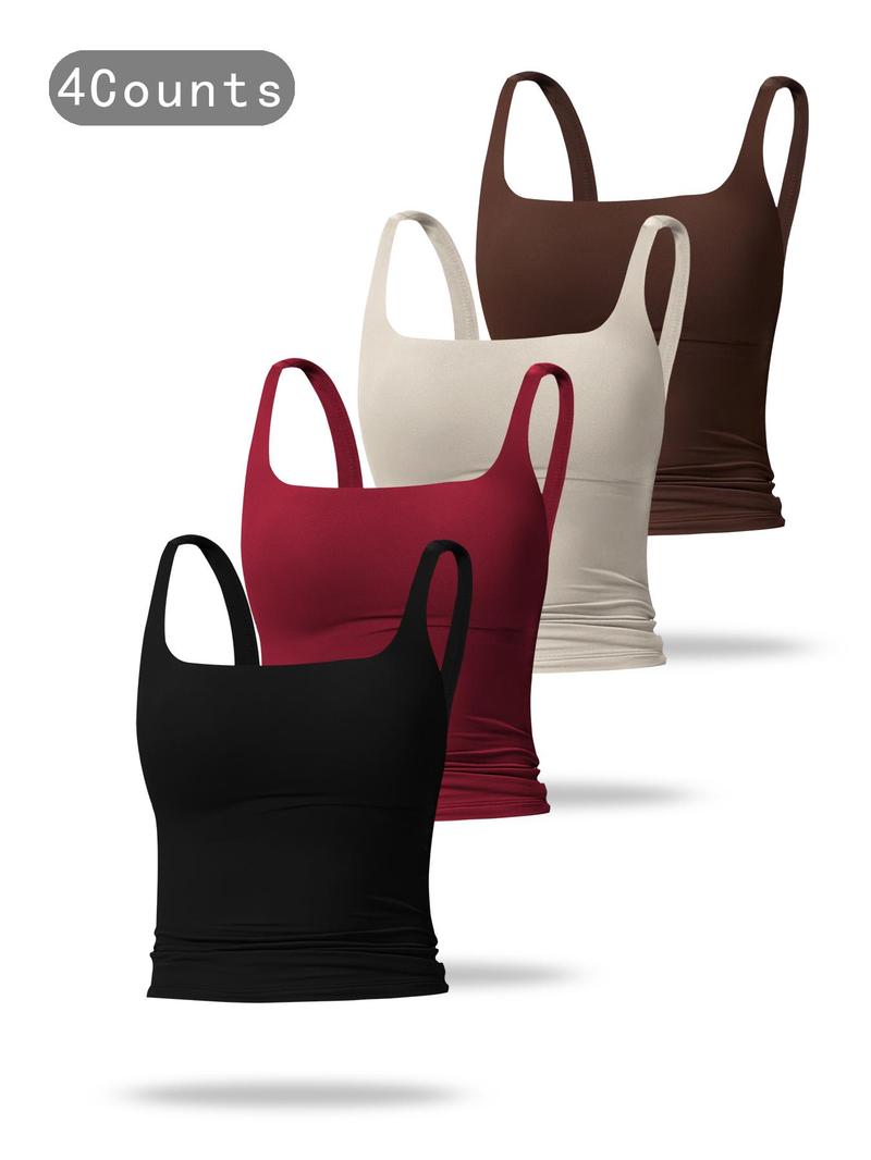 Women's Solid Color Sports Tank Top, Casual Comfy Breathable Sleeveless Workout Top for Yoga Gym Workout Running, Ladies Sportswear for All Seasons, Athletic Yoga Tops