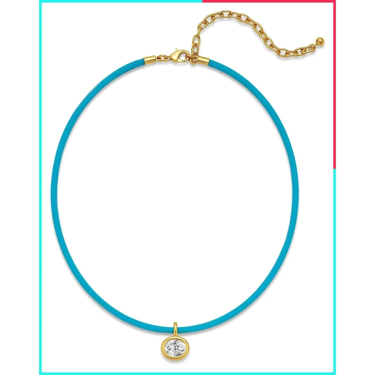 Women's Adjustable Paracord Rope Choker Necklace with Crystal Rhinestone Pendant - Dainty Boho Statement Jewelry for Vacation & Party