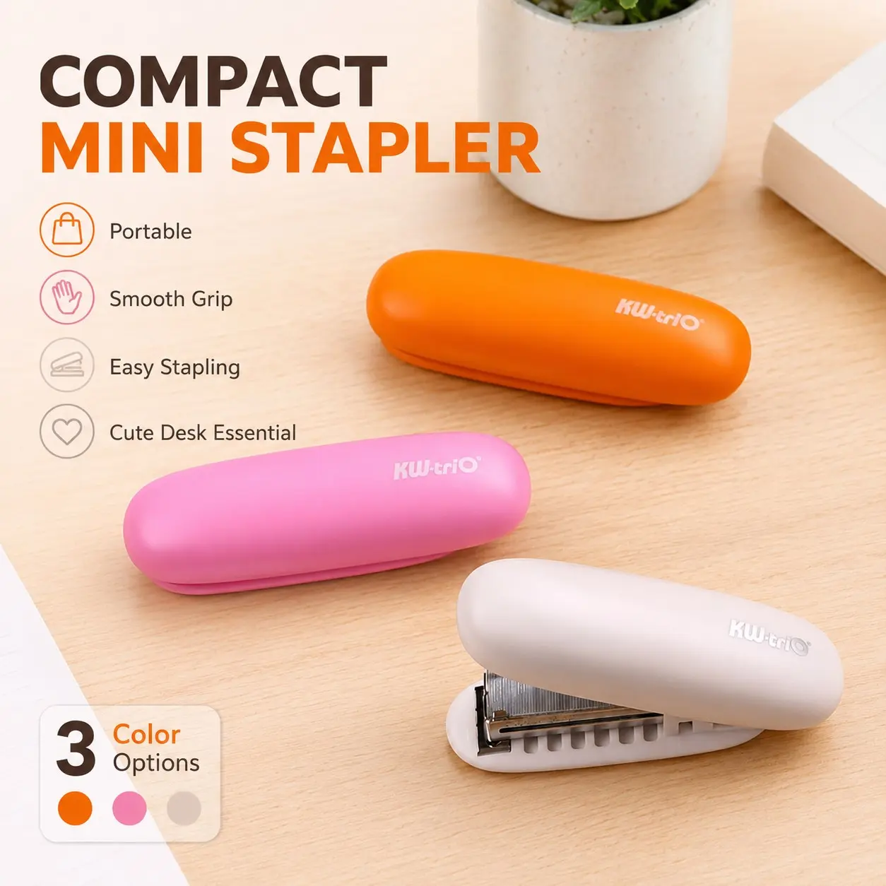 1pc stapler, foldable stapler for easy portability, Office Accessories