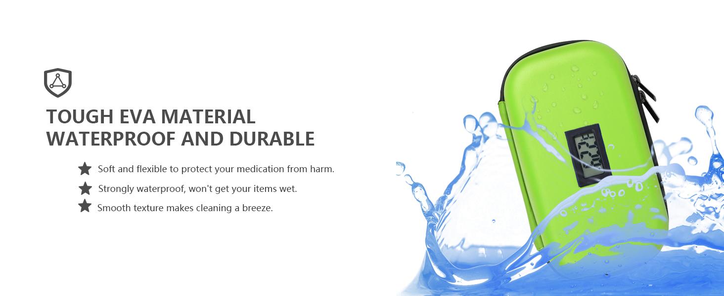 Insulin Cooler Travel Case TSA Approved Refrigerated Medicine Cooler for Travel w/Thermometer Temperature Diabetic Travel Case w/2 Reable Ice Packs for Daily Life Trip