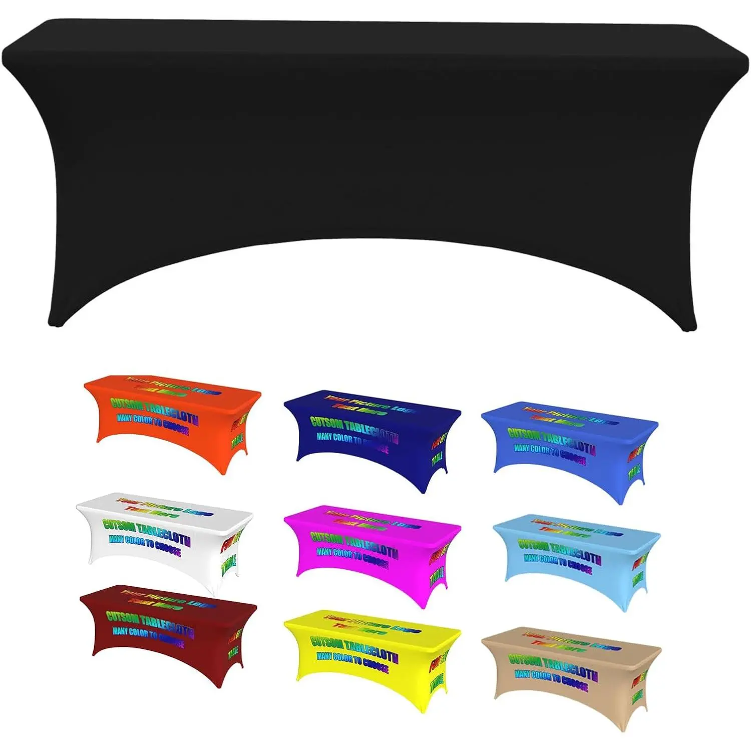 Custom Fitted Table Cloth for 6ft Table Stretch Custom Spandex Table Covers 6ft Table Cover for Rectangular Table for Party Tradeshow Events Wedding Christmas Decor Style01