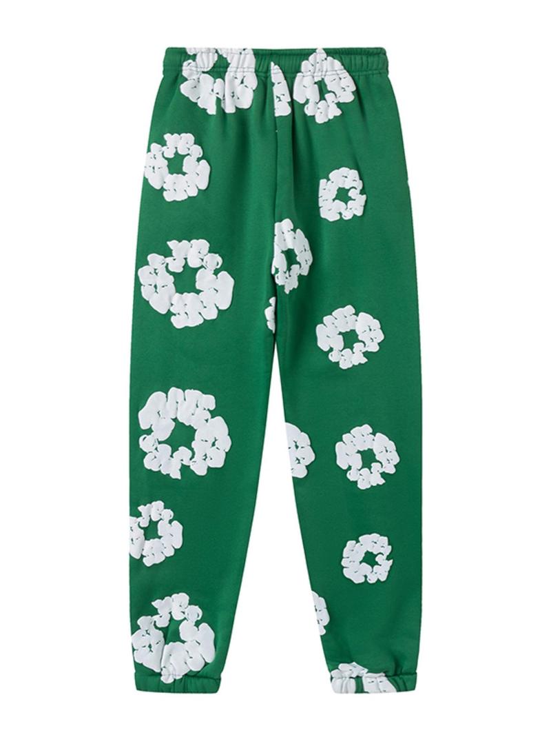 Women's Floral Print Drawstring Waist Sweatpants, Casual Fashion Comfy Warm Jogger Pants for Fall & Winter, Women's Trousers for Clothing Daily Wear, Athleisure Casual Trousers