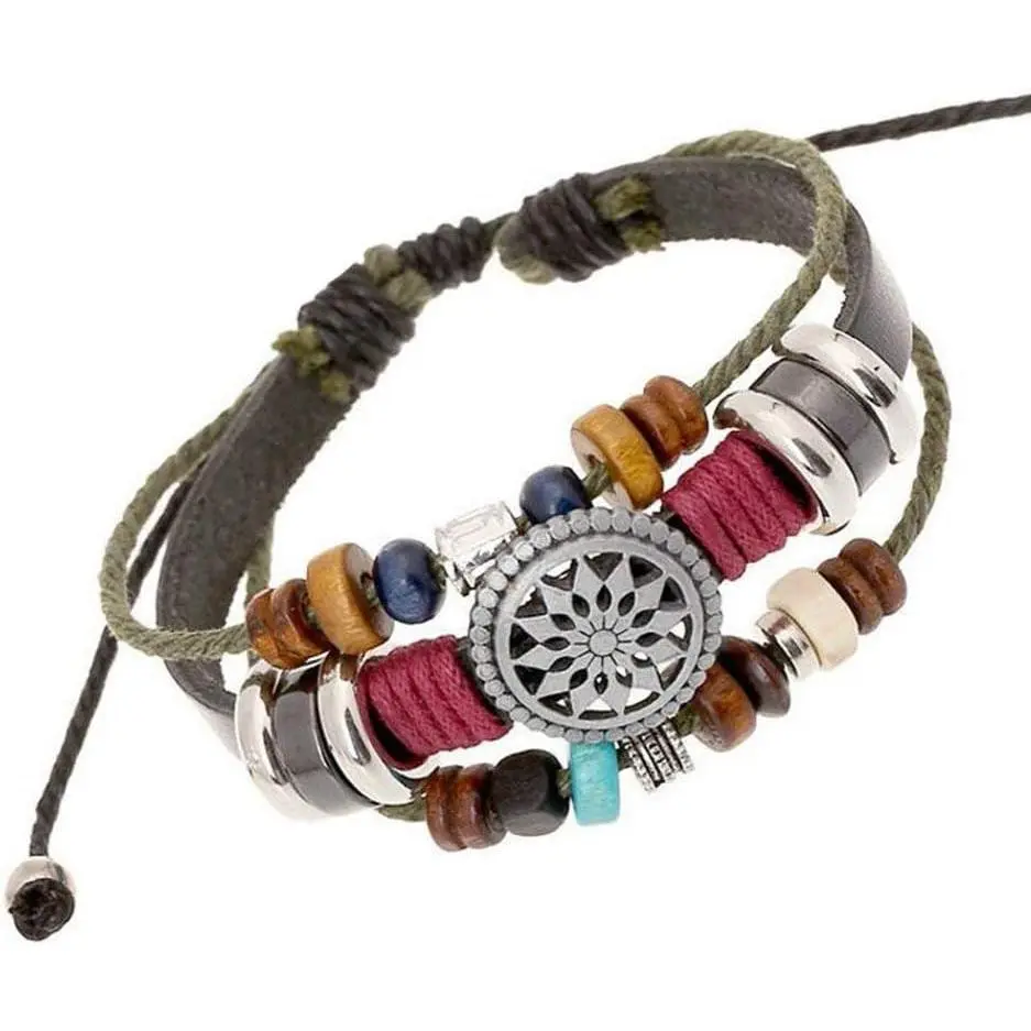 Bohemia Beaded Bracelet, Multilayer Hand Woven Wristbands,  Cords Wrap Bracelet  for Men and Women