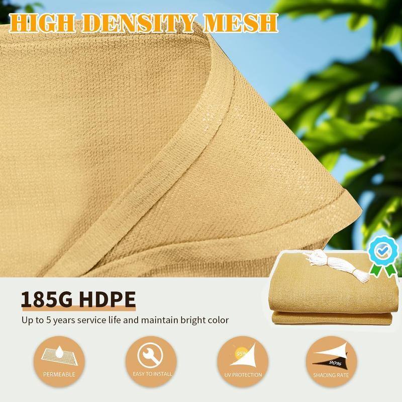 12'x12'x12' Sun Shade Sail Triangle Outdoor UV Block Canopy Sunshade Cover for Backyard Porch Pergola Deck Garden Patio, Turquoise