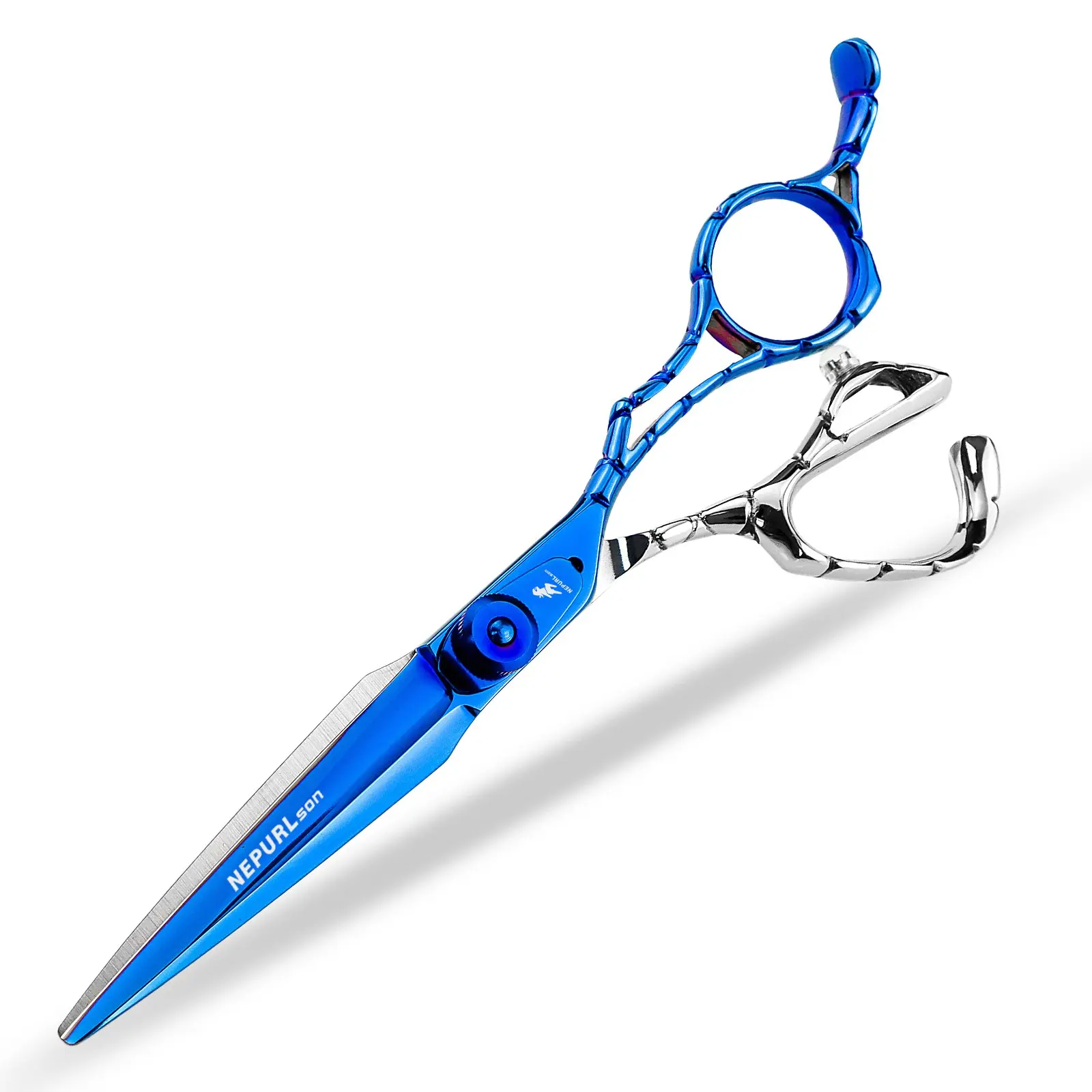 6.0 Inch Blue High-End Haircut Scissors Vg10 Steel, Cutting and Thinning Scissors, Thinning Shears, Ergonomic Right-Hand Design, Unisex Home Use