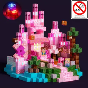 100/150/200PCS Light Up Magnetic Blocks Set, LED Magnetic Building Cubes, STEM Montessori Sensory Learning Toys, Creative Construction Blocks for Kids Ages 3+, Strong Magnet Educational Toys for Boys Girls, Birthday Christmas Gift