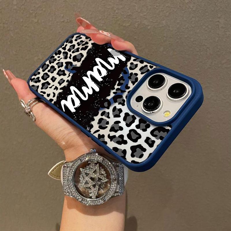 Leopard Mama Pattern Premium Magnetic Phone Cases for iPhone 17 pro max  iPhone 16 15 14 Pro Max 13 12 11 Plus Smartphone Shockproof Protection Acrylic Cover Cellphone Protective magsafe magnetic case Aesthetic Resistance Casing Silicone Screen Protector