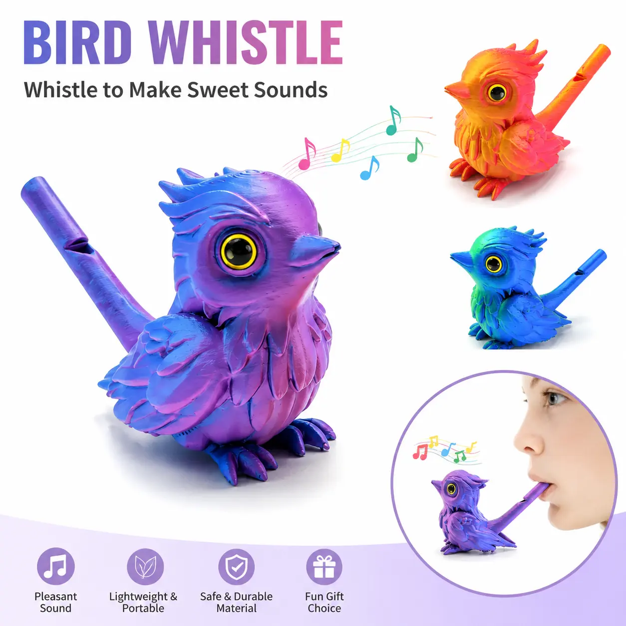 Bird-Shaped Sound Imitation Whistle, Musical Instrument, Water-Filled Toy, Oral Motor Training, Realistic Bird Call, Party, Birthday and Prank Gift, Prank Gag Gift, Art Craft Model-YY0