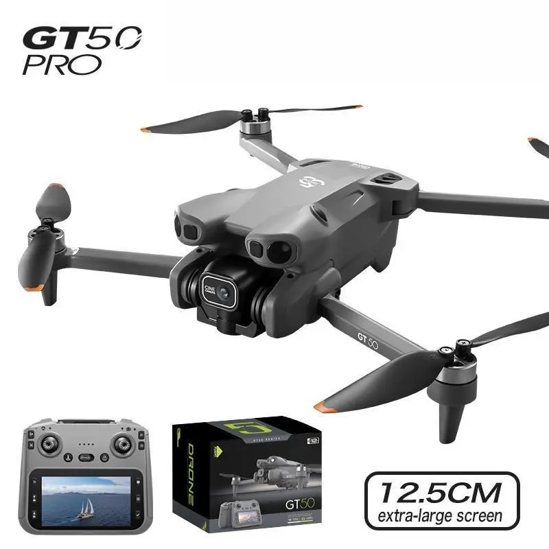 OT-Q Drone With 12.5cm Large Screen Remote Controller, Brushless Motor, Intelligent Obstacle Avoidance, Optical Flow Hover, Electric Adjustable Dual Lens RC Quadcopter