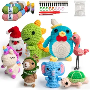 8 count Beginner Crochet Starter Kit, Creative Birthday Gifts for Adults & , Popular DIY Patterns, 40% Extra Yarn Crochet  Kits with Step-by-Step Video Tutorials
