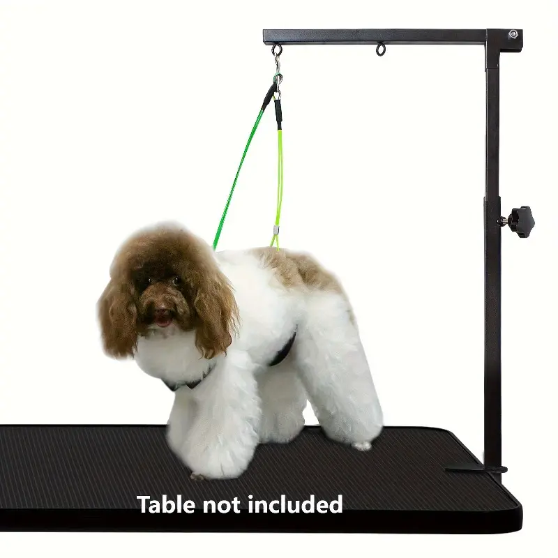 Dog Grooming Arm Pet Grooming Accessory Pet Care Essential Supply Adjustable With Clamp Foldable Portable 2 in 1 Haunch Holder Loop Noose Durable Stable Easy Fix for Home Pet Grooming Pet Salon Daily Puppy Grooming Use for Pet Owners Professional Gro