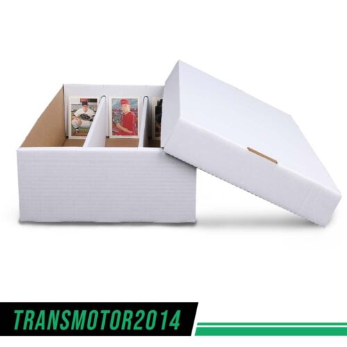 2Pcs 3000 COUNT CORRUGATED CARDBOARD BASEBALL TRADING CARD COIN SLABS STORAGE BOX NEW Upgraded Version Organizing Organizer