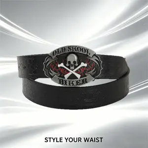 Personalized Western cowboy-style buckles with belts in various styles for men and women, versatile cross design