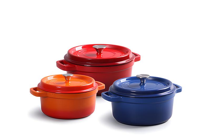 Enamel Pot Cast Iron Stew Pot Uncoated Old-fashioned Cast Iron Pot Household Double-ear Enamel Pot Induction Cooker Universal Non-stick Pot