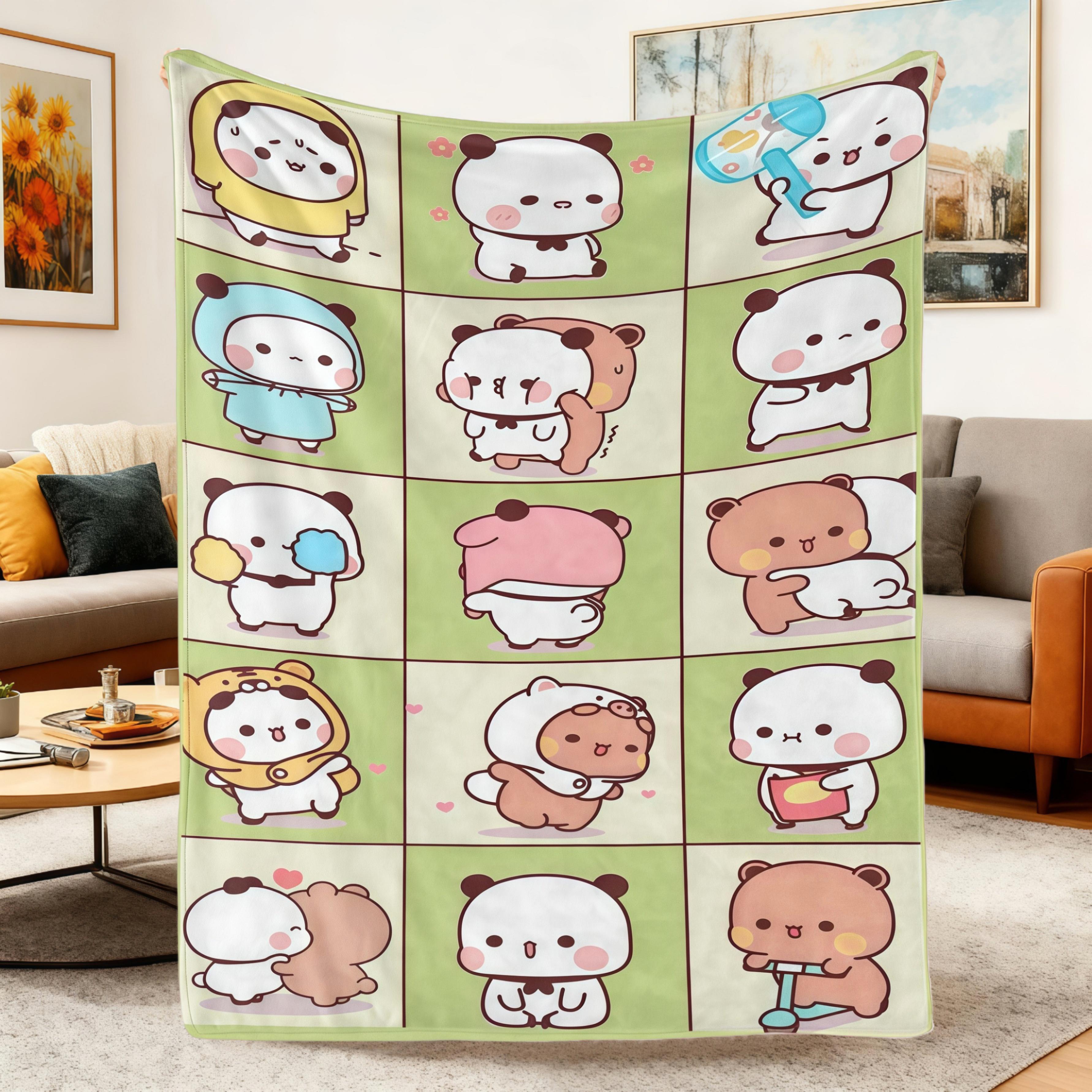 Cute Cartoon Bubu And Dudu Blanket,Funny Kawaii Couple Flannel Throw Blanket,Soft Warm Lightweight Blanket for Couch Sofa Bed,Cozy Gift for Kids & Couples summerwins