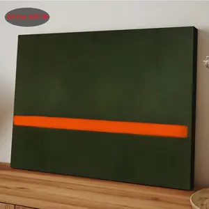 A 2D canvas artwork featuring a bold abstract design inspired by olive green and citrus colors, influenced by the works of Mark Rothko.This ready-to-hang wall art is a unique gift for modern art enthusiasts.It is perfect for decorating bedrooms and livi