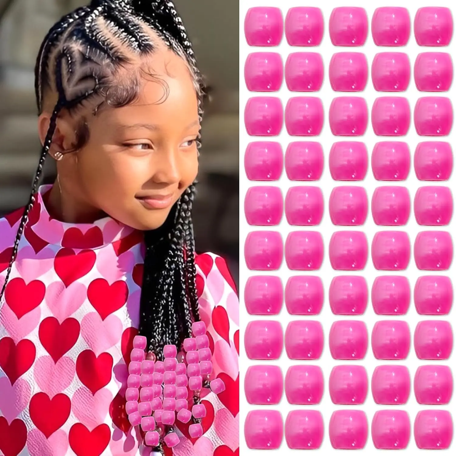 50 count Hair Beads Hot  Bead for Braids Cute Beads Dreadlock Accessories Hair Bead Loc Decoration