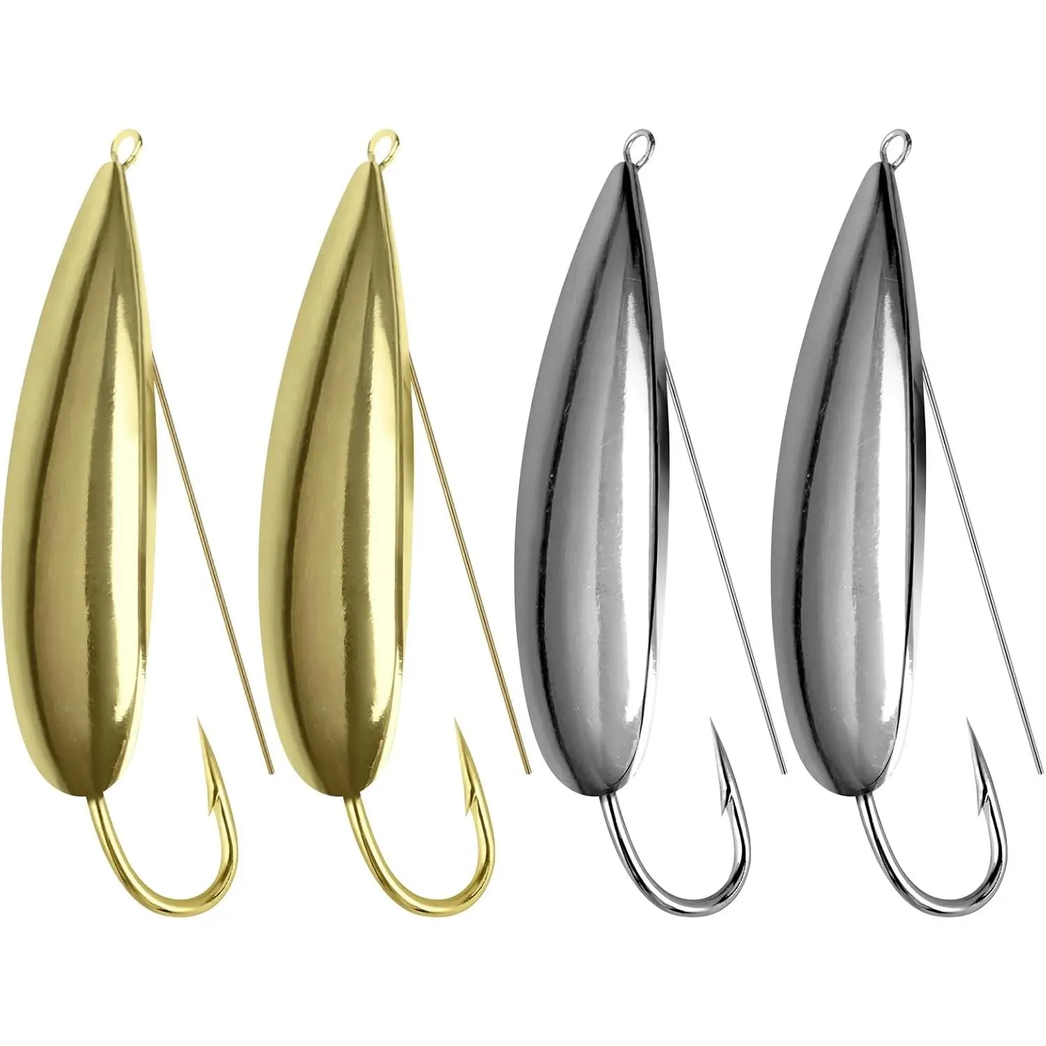 Weedless Spoon Fishing Lures for Saltwater, Minnow Fishing Spoon Hard  for Redfish Bass Tourt Northern Pike, 4 count